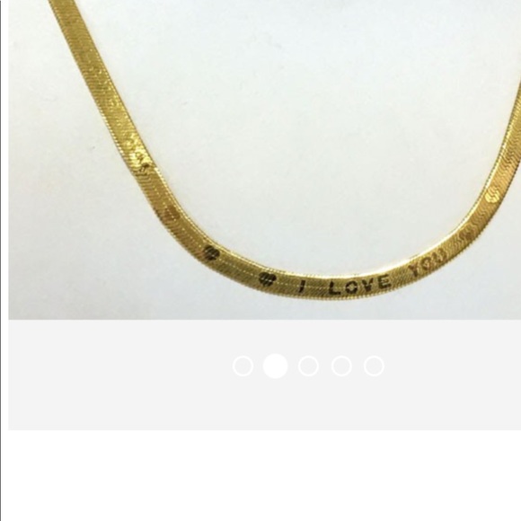 Jewelry Gold Tone Herringbone Necklace With I Love You Poshmark